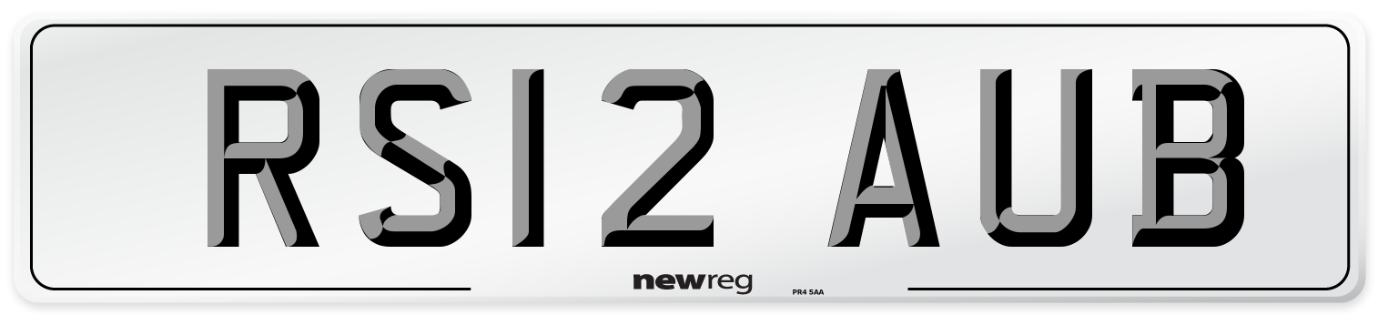 RS12 AUB Number Plate from New Reg